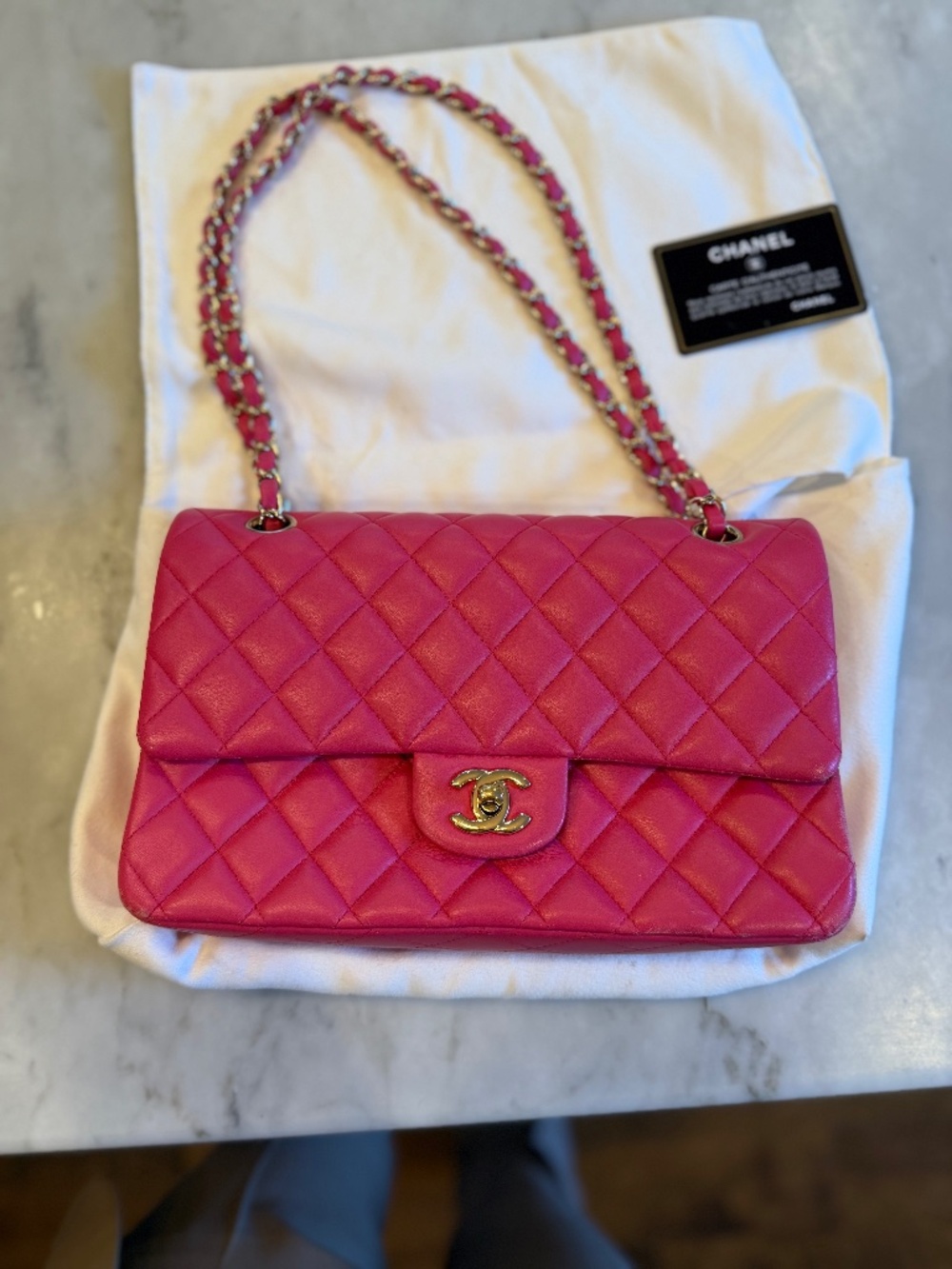 Chanel Pink Quilted Leather Shoulder Bag